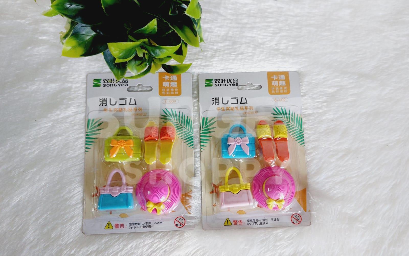 Girl's Theme Eraser Pack (Random Design) - 1 Pack - Image 2