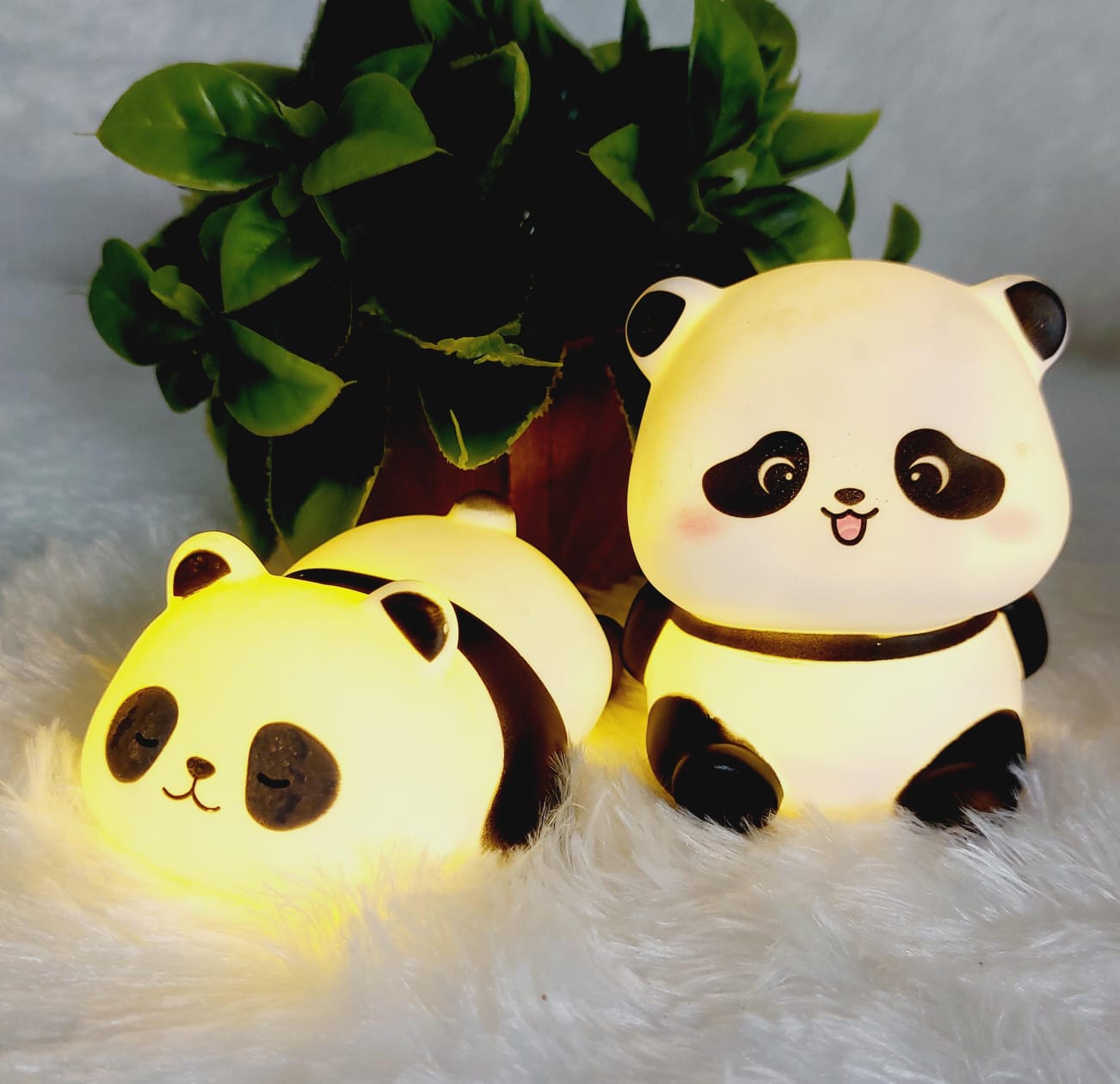 Mini Smiling Panda and Sleeping Panda Combo Set