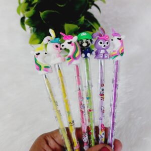 Fancy Pencil with Toy Cap ( Mixed design)