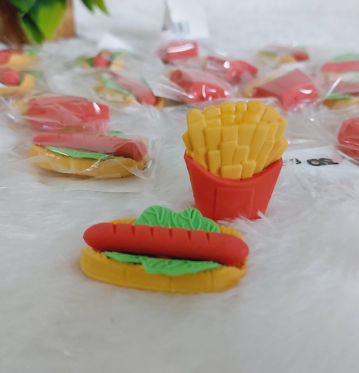 French Fries & Sandwich Eraser Combo- Pack of 2