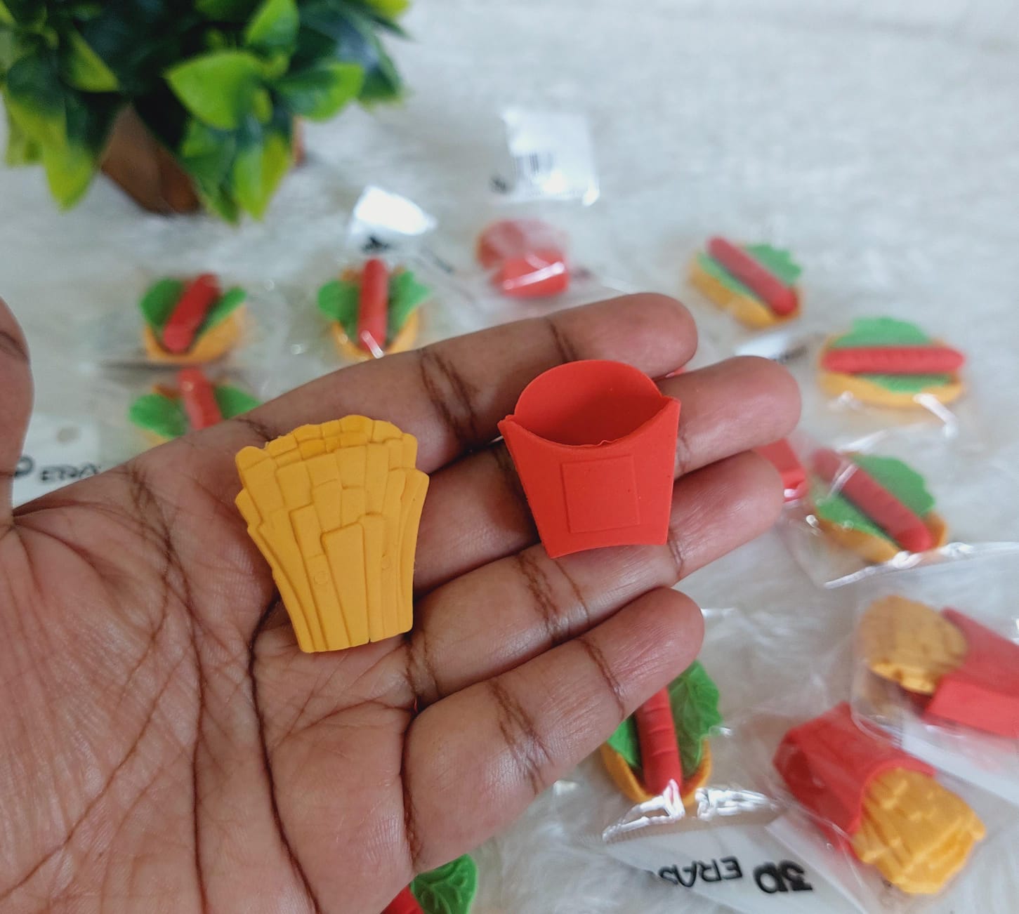 French Fries & Sandwich Eraser Combo- Pack of 2 - Image 6