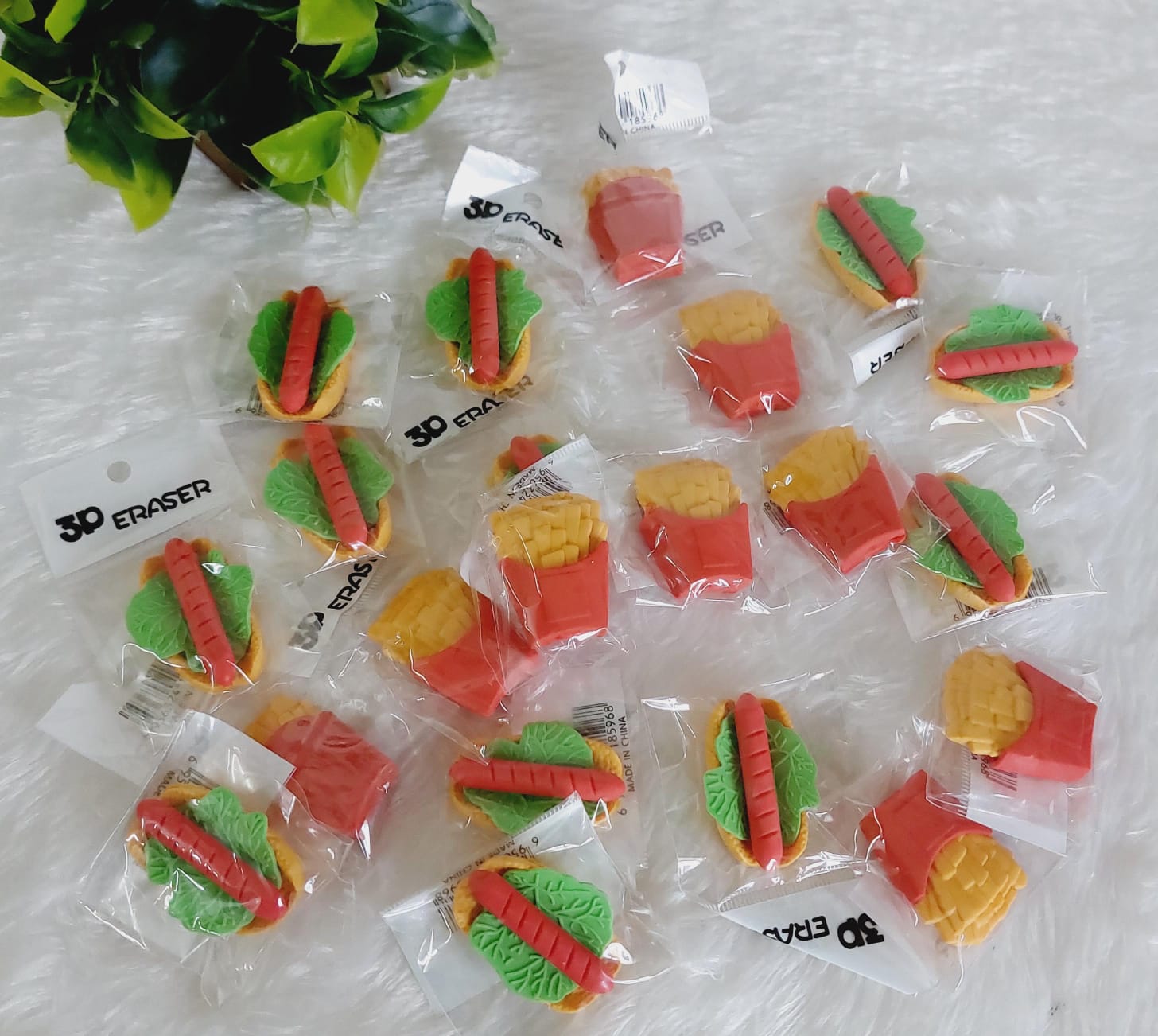 French Fries & Sandwich Eraser Combo- Pack of 2 - Image 7