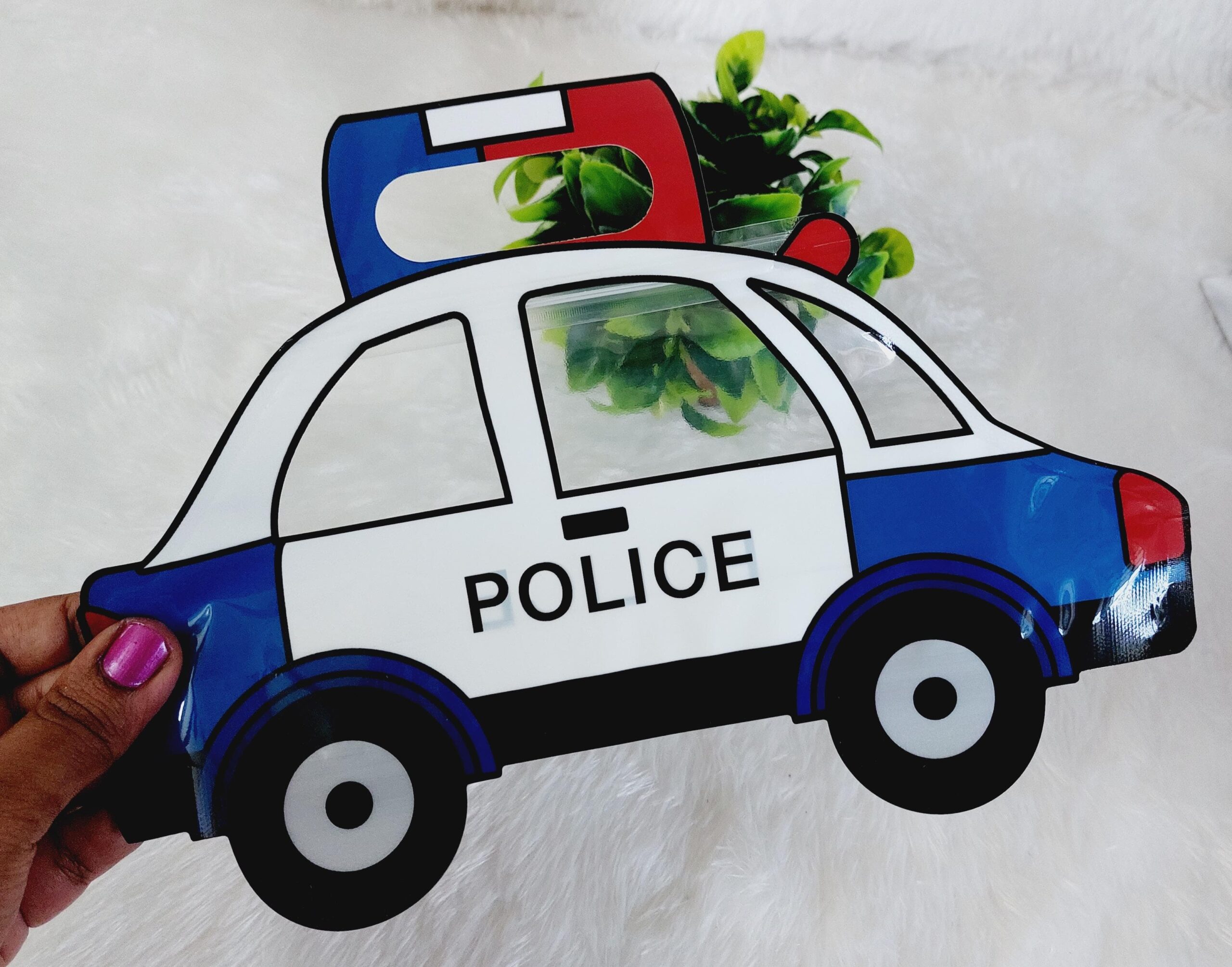 Police Car Zip Lock Cartoon Pouch - 1 Pc