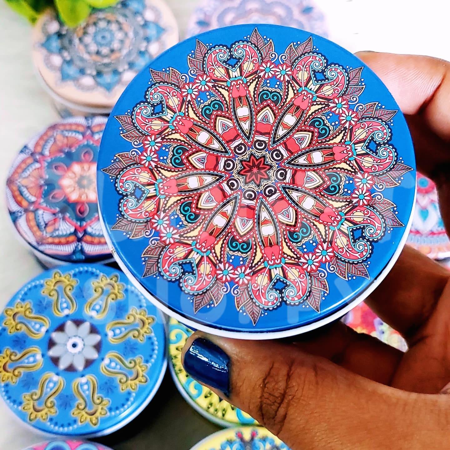 Plain Circular Shaped Tin box- Random Design - Image 2