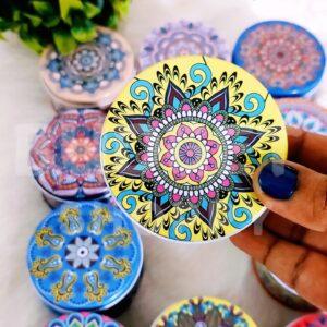 Plain Circular Shaped Tin box- Random Design