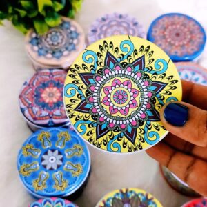 Plain Circular Shaped Tin box- Random Design