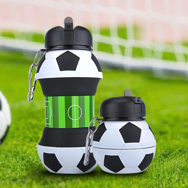 Football Silicon Foldable Water Bottle
