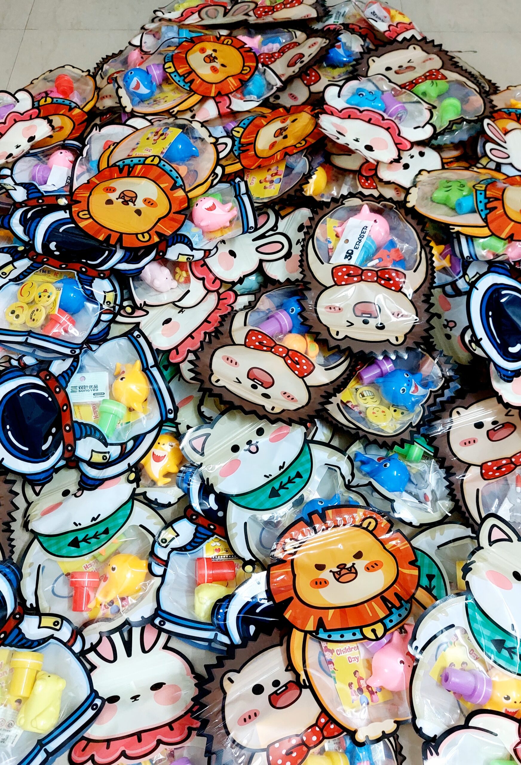 Animal Cartoon Pouches | Mixed Designs - 25 Pcs