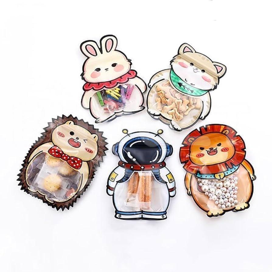 Cartoon Zip Lock Pouches - 5 Sets Combo