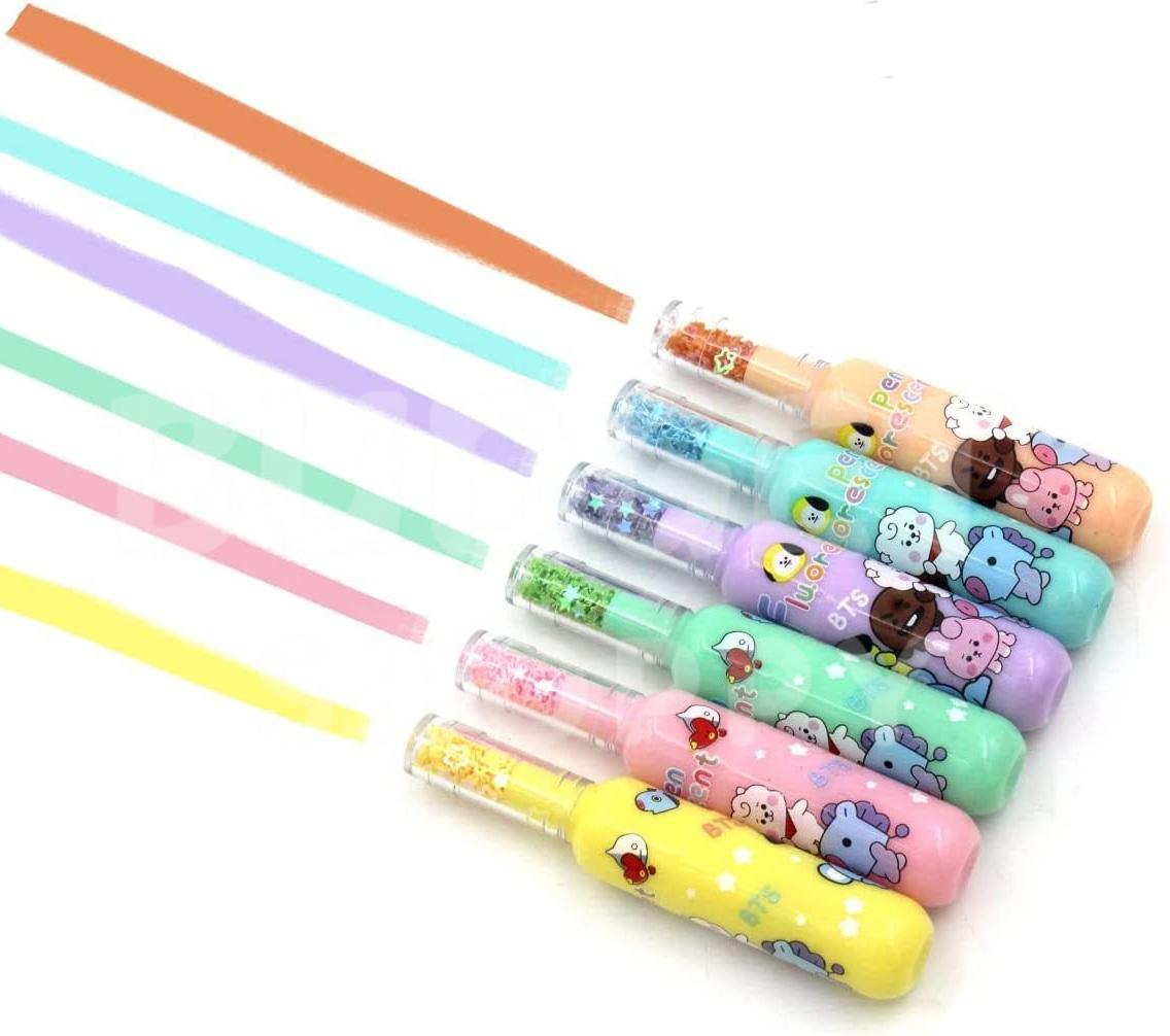 Bottle Highlighter Pens | One Pack - 6 Pcs | Girl's Theme Pack
