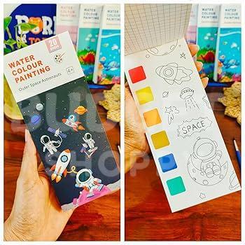 Water Coloring Book | Space Theme | Travel Activity Kit - 12 Pages