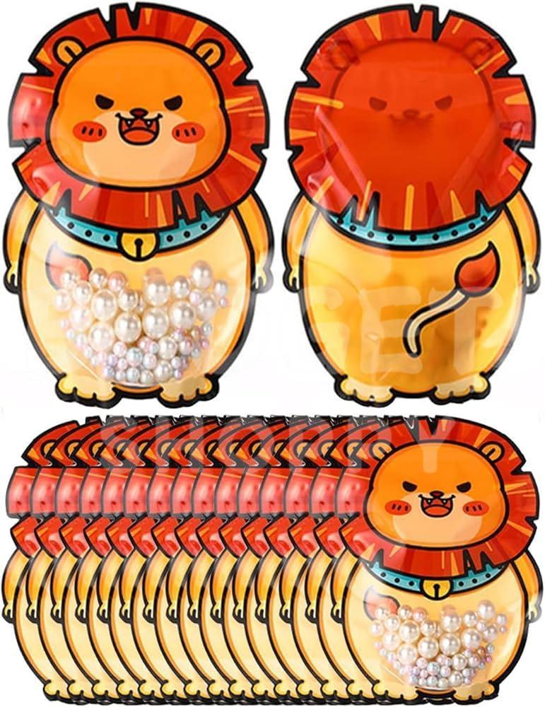Lion Cartoon Zip Lock Pouches - 25 Pcs