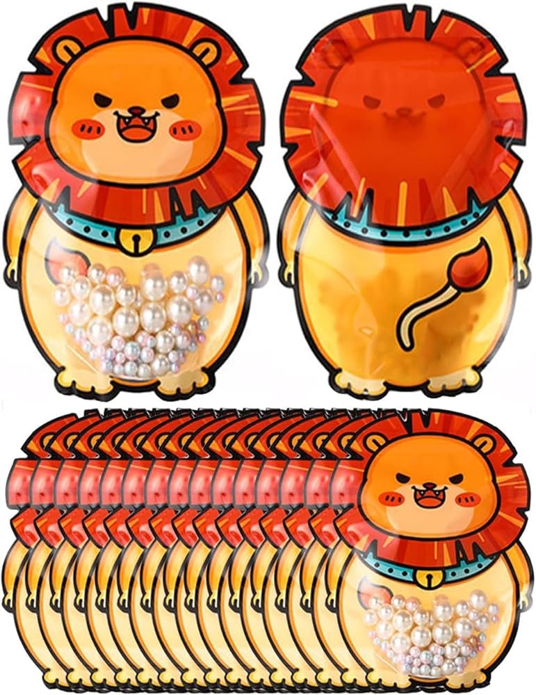 Lion Bag | Cartoon Zip Lock Pouches | Small Size | Pack of 25 Pcs