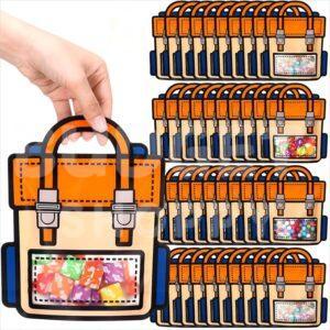 Orange Color Gift Bags | Big Size - 50 Pcs