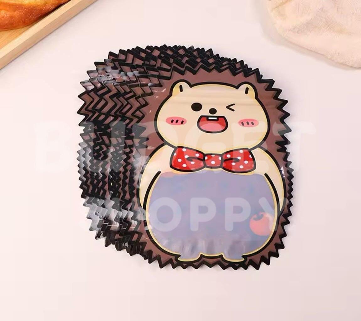 Hedgehog Cartoon Zip Lock Pouches - 25 Pcs