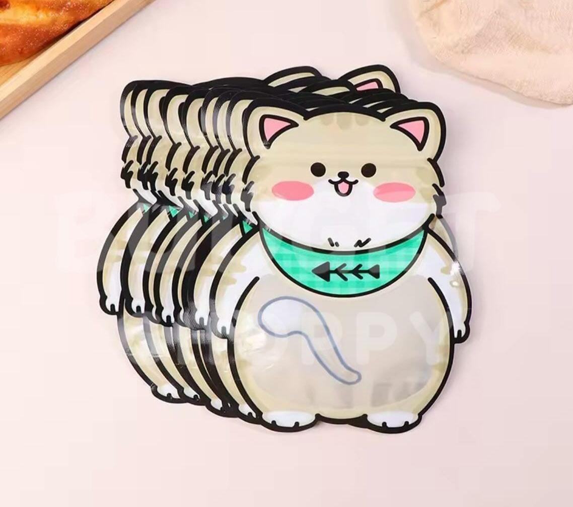 Cat Cartoon Zip Lock Pouches - 25 Pcs