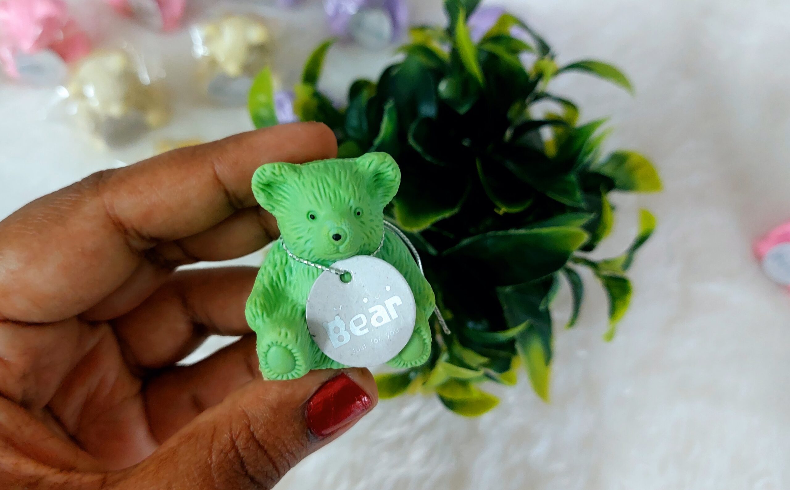 Teddy Eraser With Sharpener | Assorted Colour - Image 2