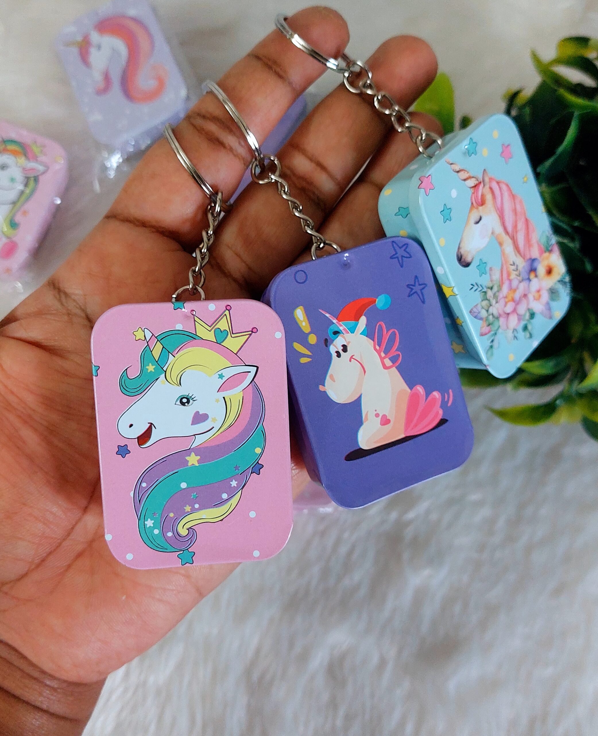 Unicorn Tin box Keychain | Rectangle Shape | Random Print | Pack of 1 - Image 3