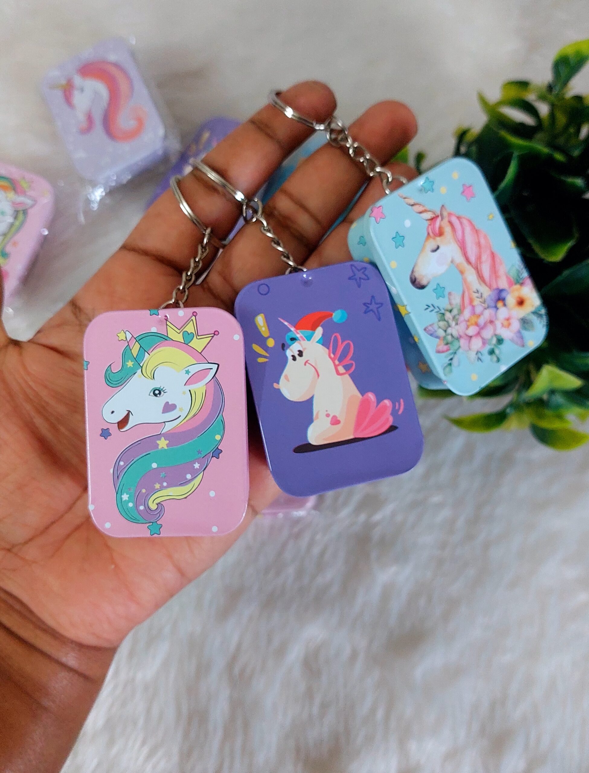 Unicorn Tin box Keychain | Rectangle Shape | Random Print | Pack of 1