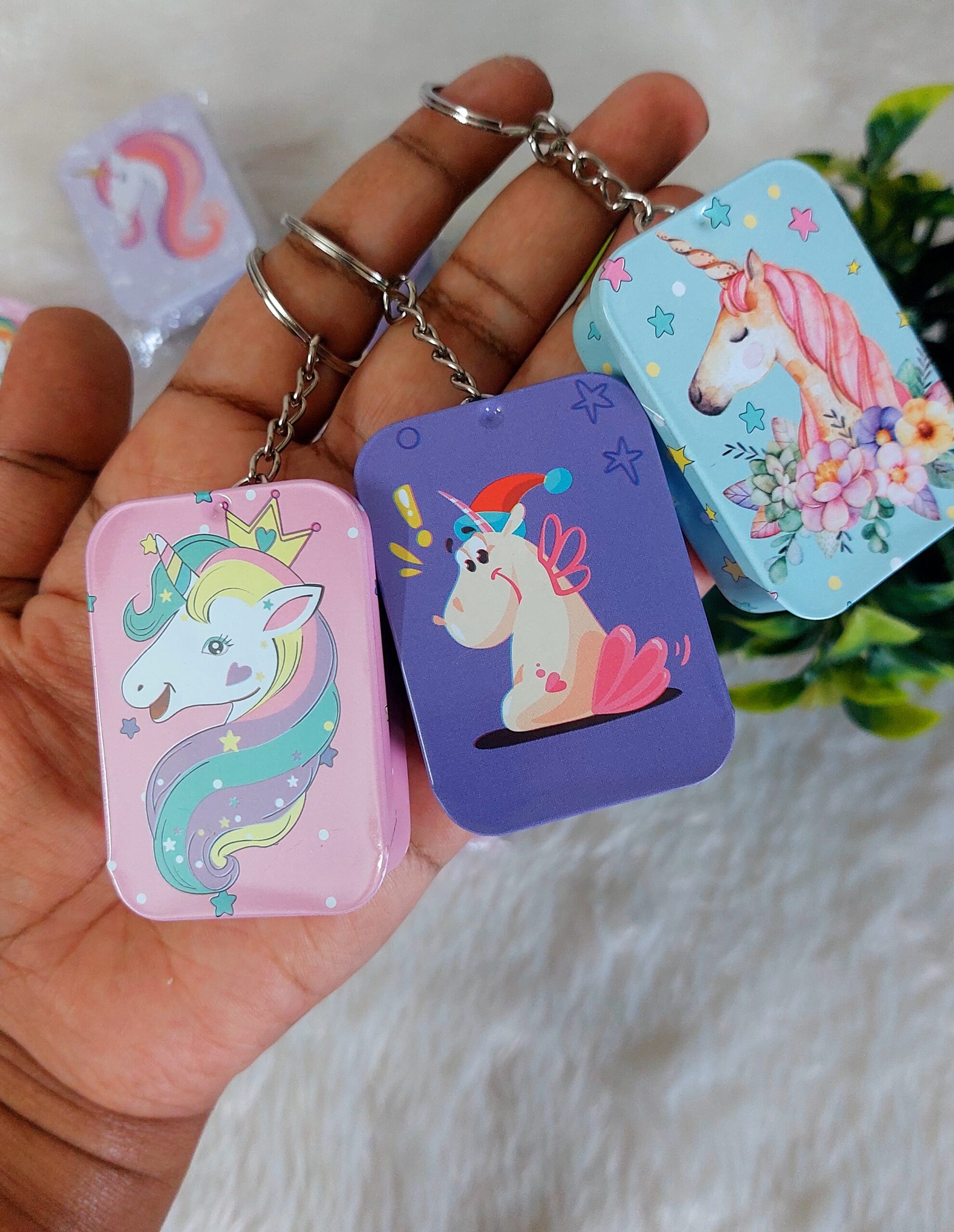 Unicorn Tin box Keychain | Rectangle Shape | Random Print | Pack of 1 - Image 5