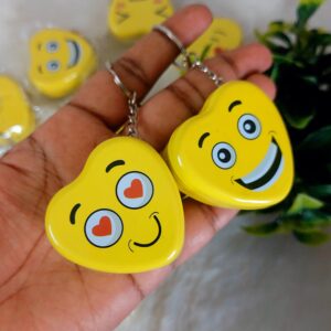Smiley Tin Box Keychain | Random Smiley Design | Pack Of 1