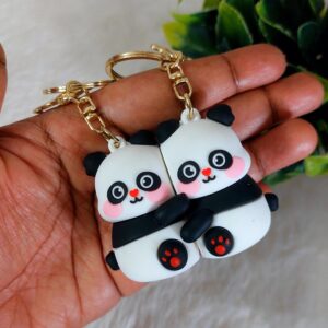 Magnetic Couple Panda Keychain | Premium Quality | One Pair