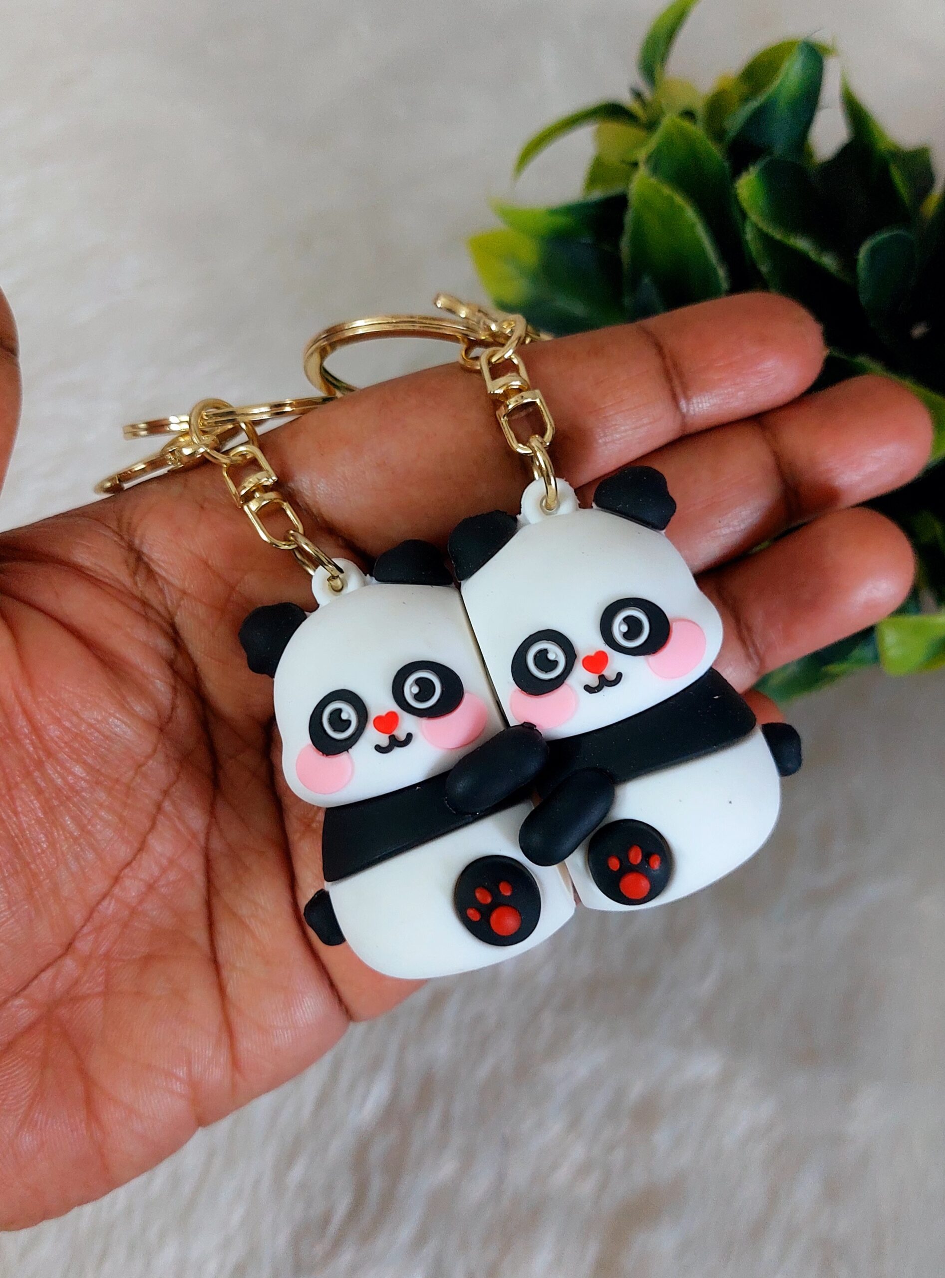 Magnetic Couple Panda Keychain | Premium Quality | One Pair