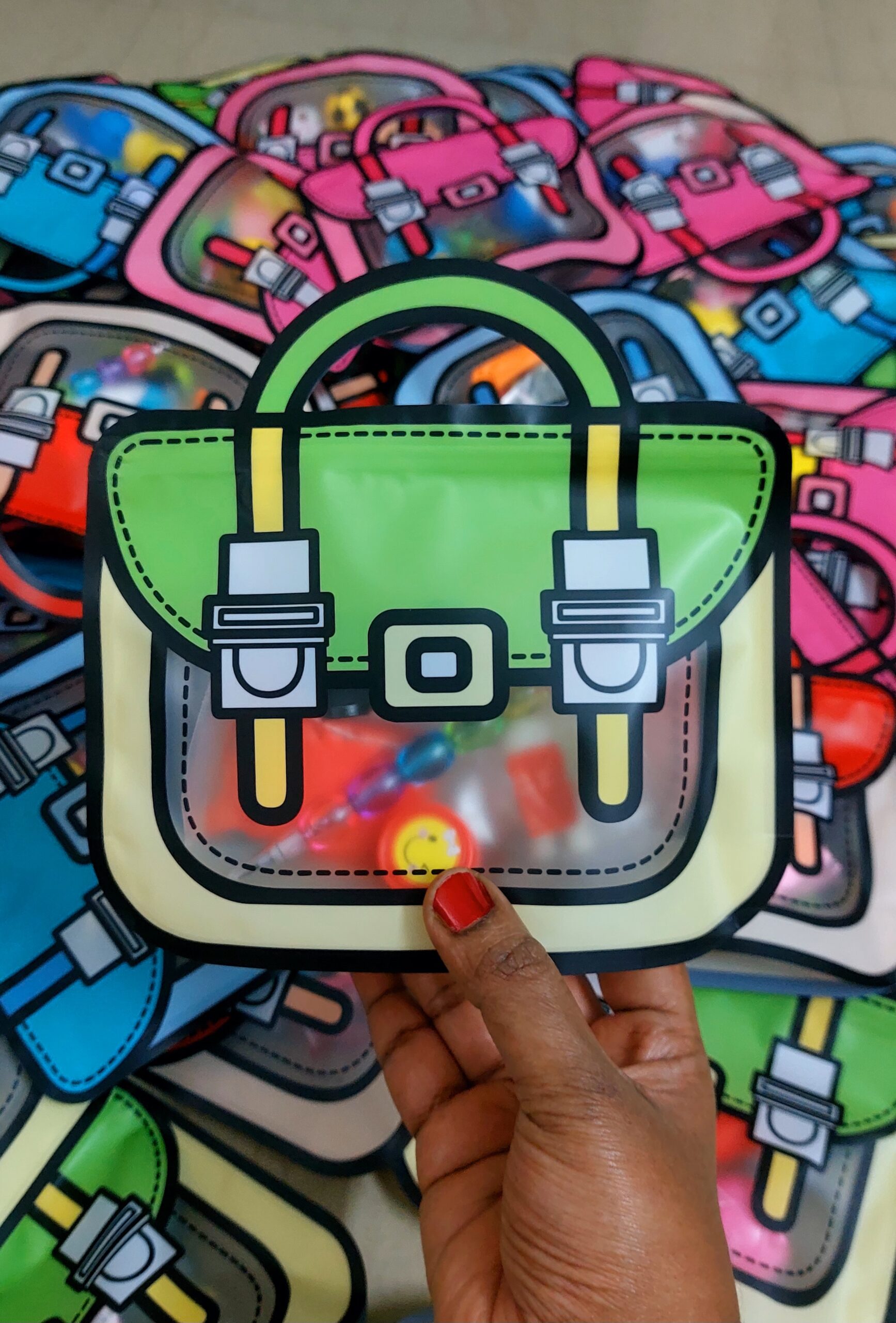 Mini Gift Bag | School Bag Model | Mixed Colour | Pack of 25 Pcs - Image 7