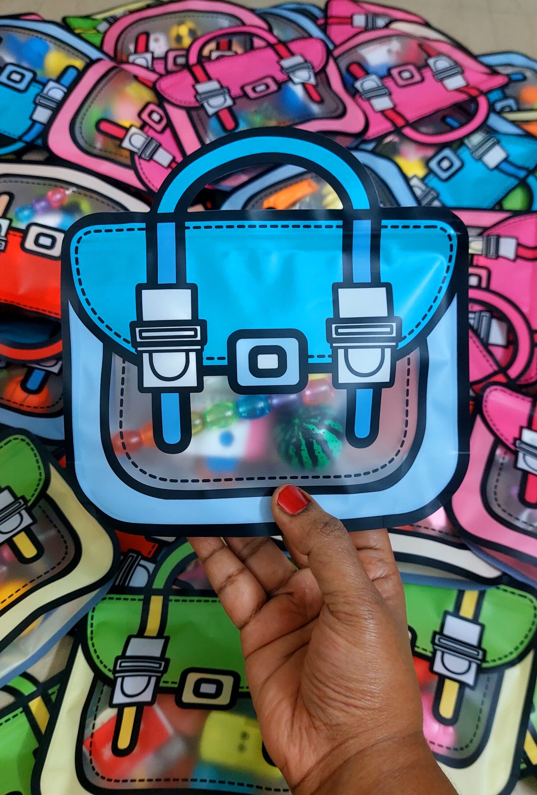 Mini Gift Bag | School Bag Model | Mixed Colour | Pack of 25 Pcs - Image 4